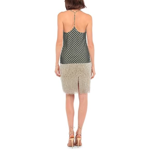 Alexander Wang Black Yellow White Striped Lightweight Sleeveless Satin Cami Top - Picture 5 of 6